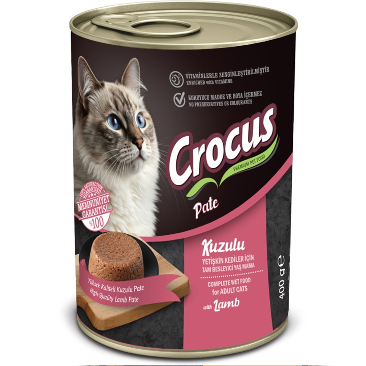 Crocus Pate - Kıyılmış Kuzulu Yetişkin Kedi Konservesi 400gr