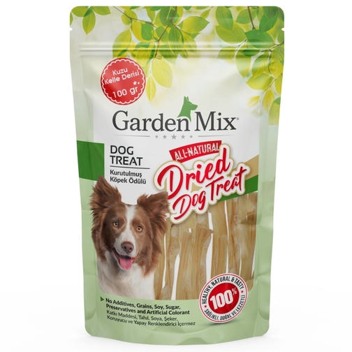 Garden Mix Kurutulmuş Kuzu Kelle Derisi Köpek Ödülü 100 Gr