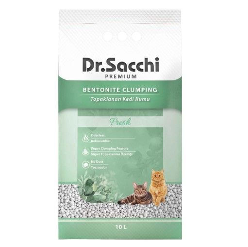 Dr.Sacchi Fresh Bentonit To3paklan Kedi Kumu 10 Lt