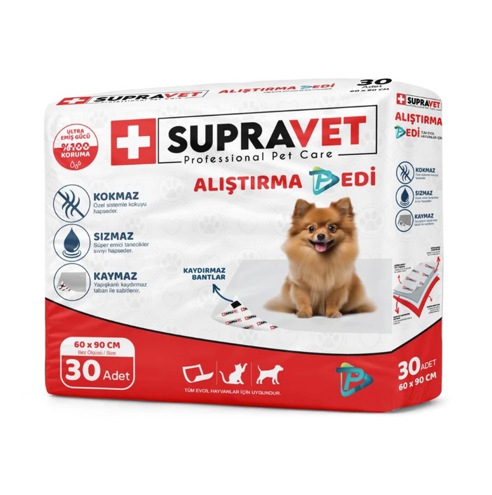 Supravet Köpek Tuvalet Alıştırma Pedi Yapışkanlı 30lu