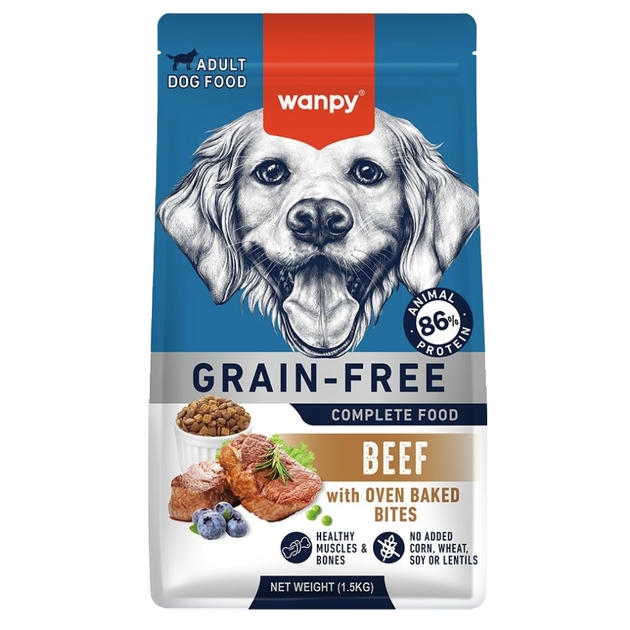 Wanpy Tahılsız Yetişkin Köpek Maması Sığır Etli 1.5 Kg 