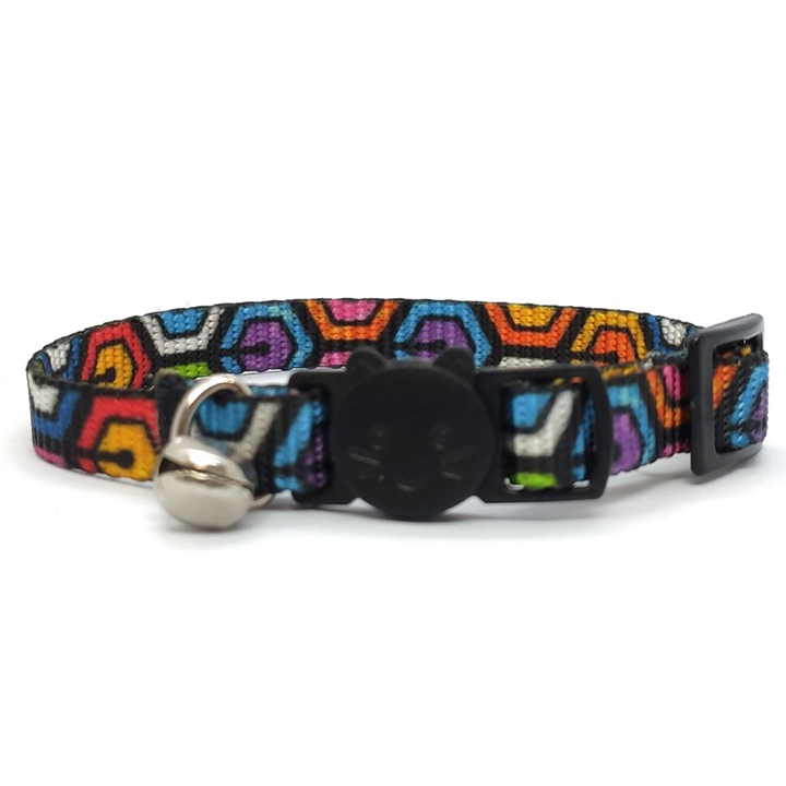 LuckyPaw Çıngıraklı Kedi Boyun Tasması 1x30cm (Geometri)