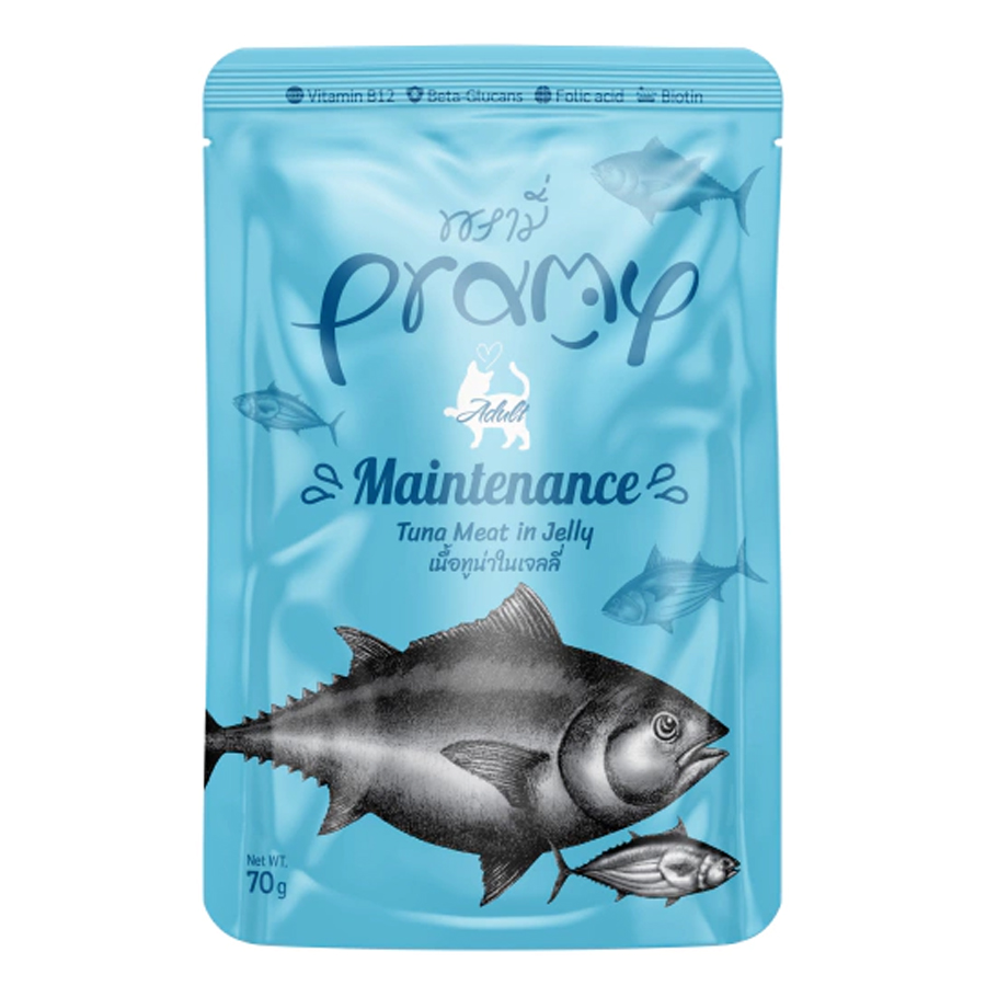 Pramy Jöle İçinde Yağsız Ton Balıklı Yetişkin Kedi Konservesi 70 Gr