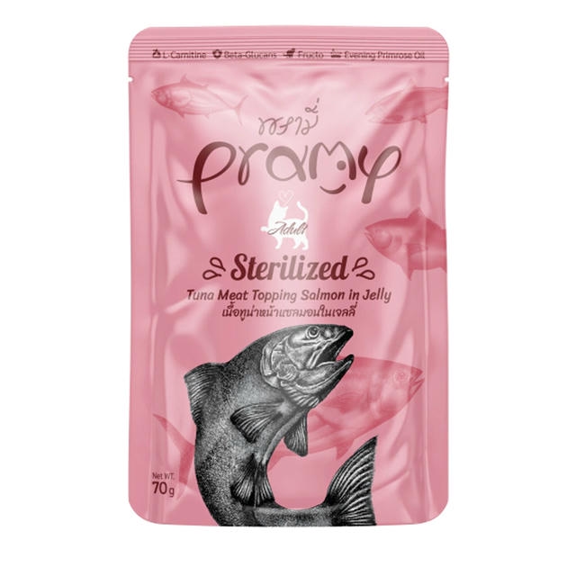 Pramy Jöle İçinde Somonlu ve Ton Balıklı Kısırlaştırılmış Kedi Konservesi 70gr