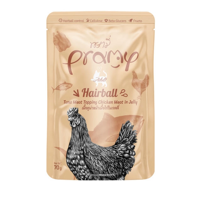 Pramy Hairball Jöle İçinde Ton Balıklı ve Tavuk Etli Kedi Konservesi 70gr