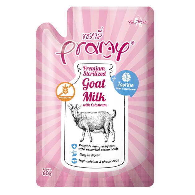 Pramy Yavru Kediler İçin Kolostrum ve Taurinli Sterilize Keçi Sütü 60gr