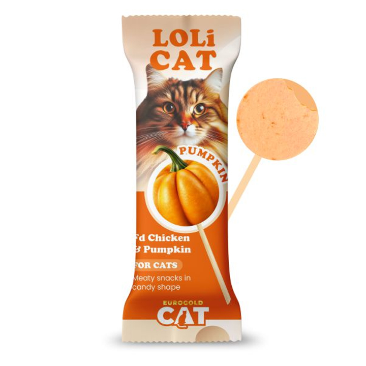 EuroGold Cat LoliCat Balkabaklı Lollipop Kedi Ödülü1,5 Gr (15li)