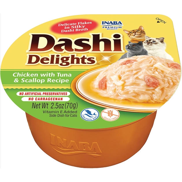 Ciao Dashi Delights Tavuk & Ton Balığı ve Deniz Taraklı Kedi Çorbası 70 Gr