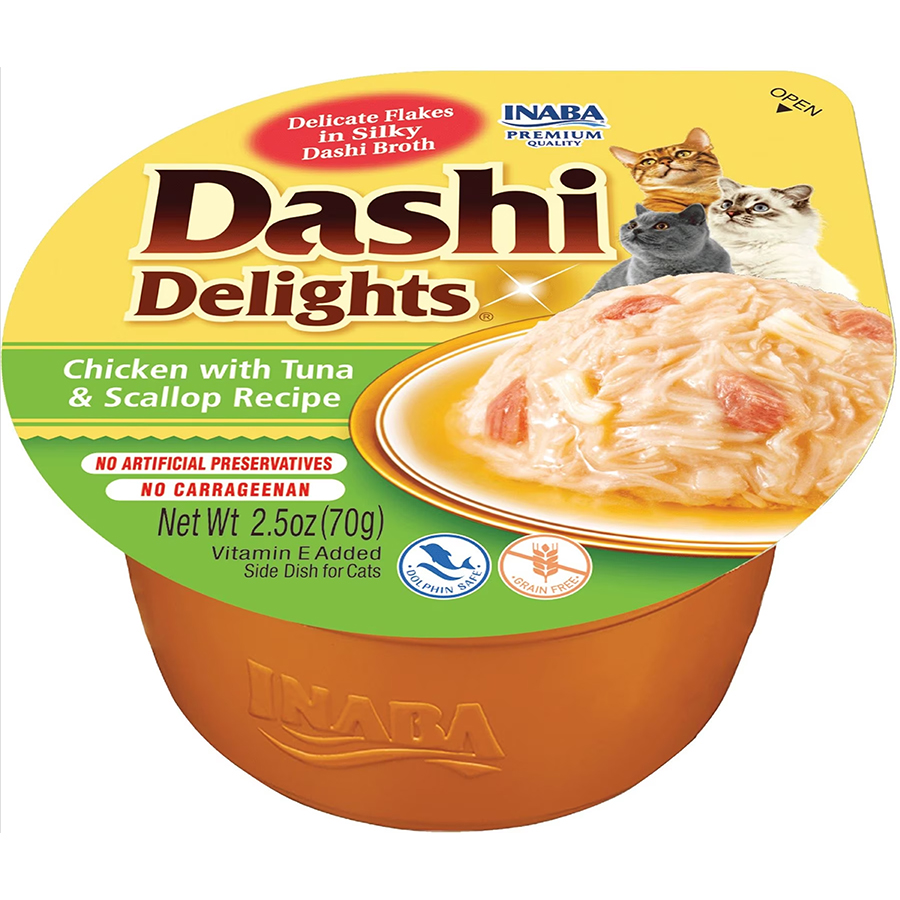 Ciao Dashi Delights Tavuk & Ton Balığı ve Deniz Taraklı Kedi Çorbası 70 Gr