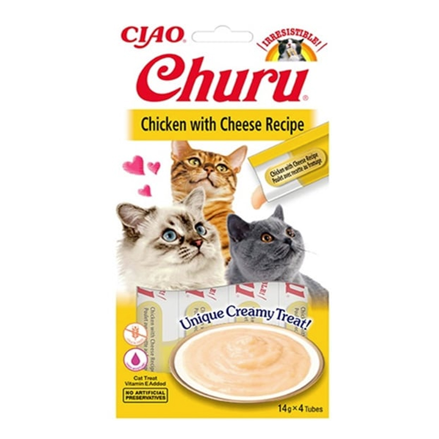 Ciao Churu Cream Tavuklu ve Peynirli Kedi Ödül Kreması 4x14 gr