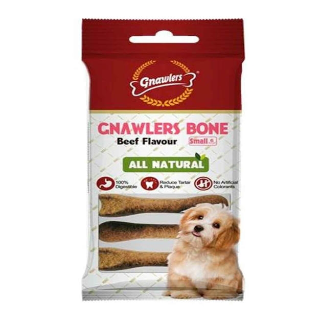Gnawlers Köpek Ödül Kemiği Beef (Biftek) Flavour 6'lı Paket