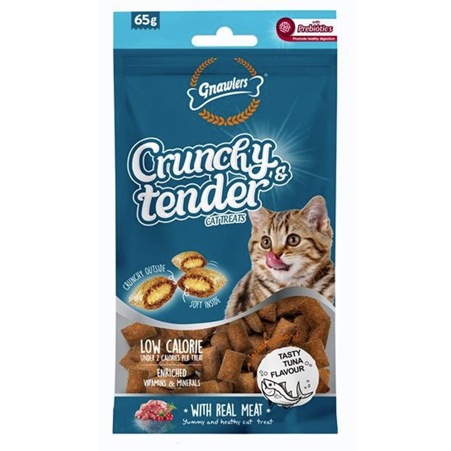 Gnawlers Kedi Ödülü Crunchy & Tender Ton Balıklı 65 Gr