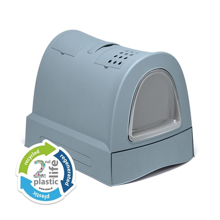 Imac Zuma Çekmeceli Kapalı Kedi Tuvaleti Mavi