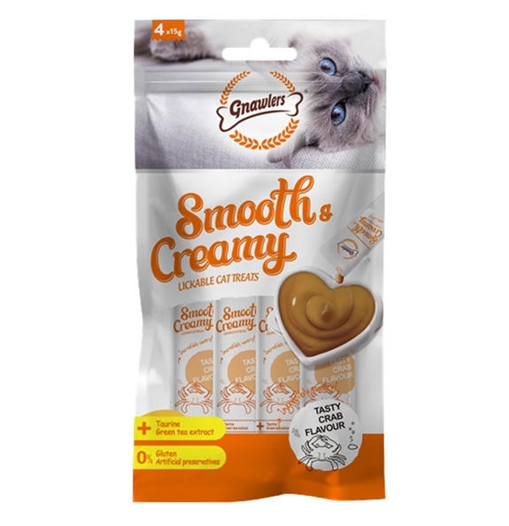 Gnawlers Ton Balığı ve Yengeçli Krema Kedi Ödül Maması (4 x 15 g)