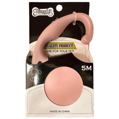 Xiongli Otomatik Kedi Köpek Gezdirme Tasması 5metre (Pembe)