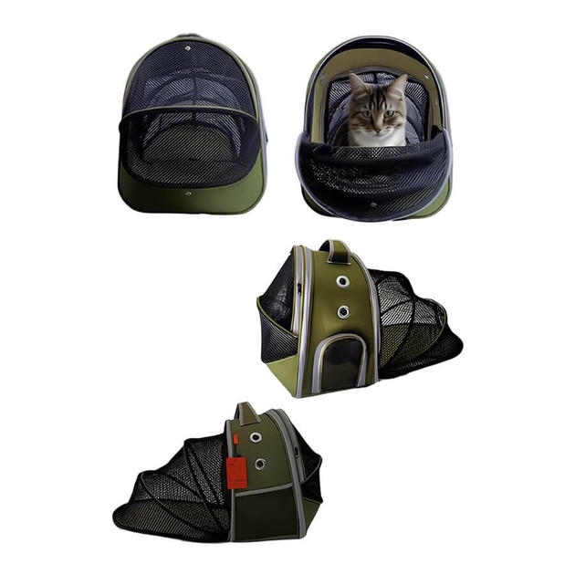 Lavista Paris Pro Kedi Köpek Fileli Taşıma Çantası Haki