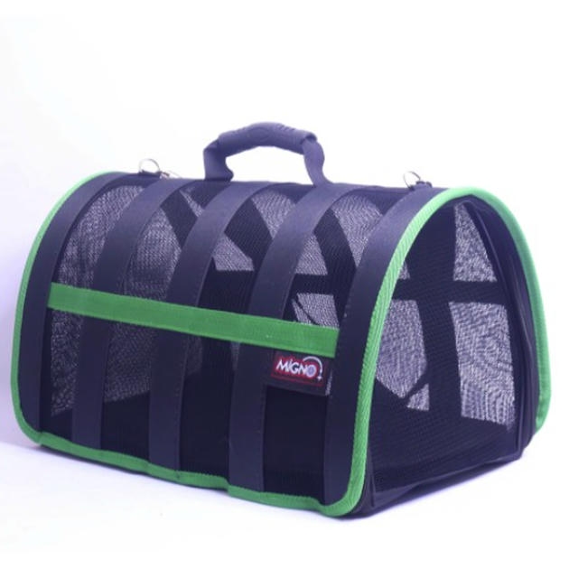 Migno Astra Fileli Model Kedi Köpek Taşıma Çantası Yeşil (40x30x23 cm)