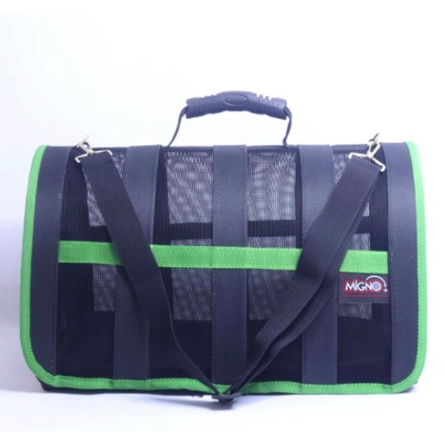 Migno Astra Fileli Model Kedi Köpek Taşıma Çantası Yeşil (40x30x23 cm)