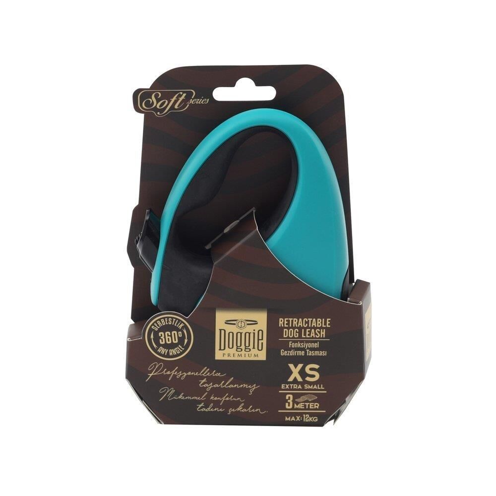 Doggie Otomatik Uzatma Tasması Soft Seri Mavi 12Kg/3Mt
