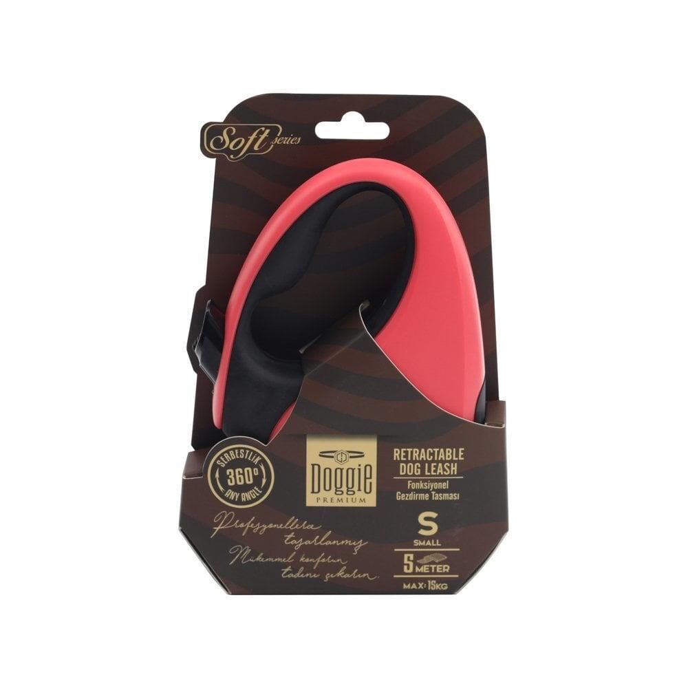Doggie Otomatik Uzatma Tasması Soft Seri Pembe 15Kg/5Mt