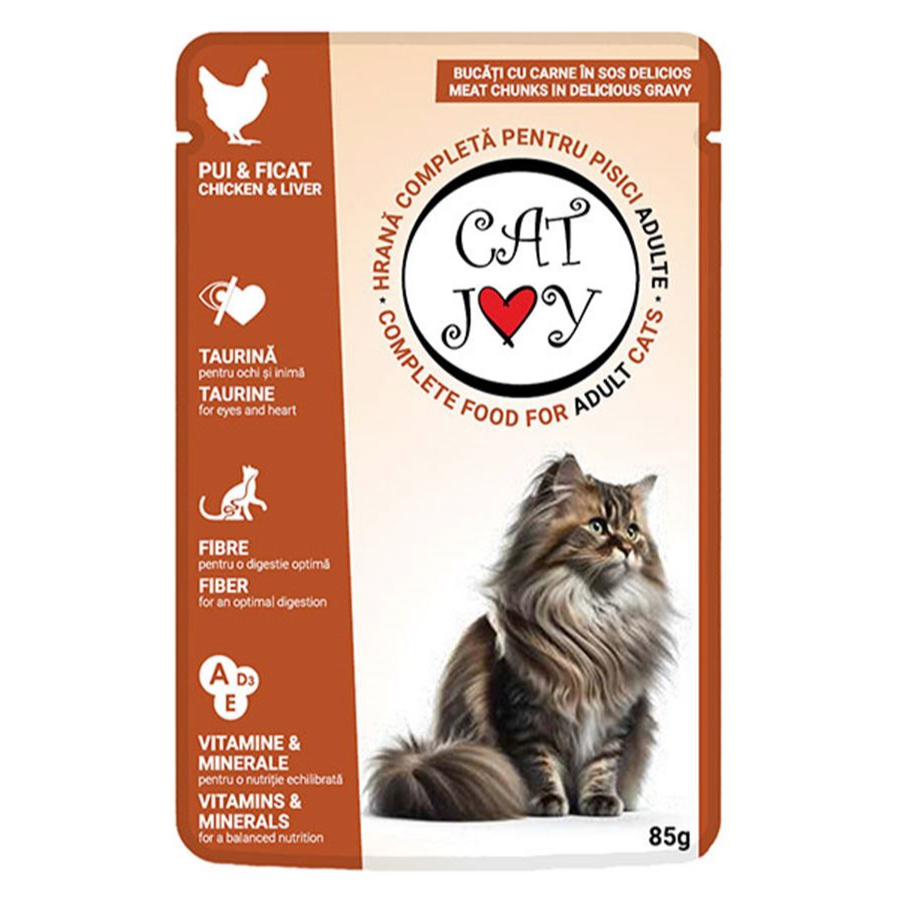 Cat Joy Tavuklu ve Ciğerli Yetişkin Kedi Konservesi 85gr