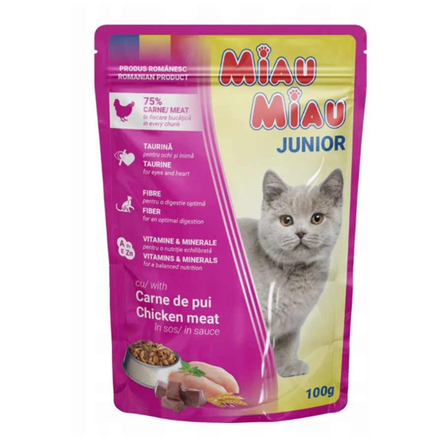 Miau Miau Kitten Tavuklu Yavru Kedi Konservesi 100gr