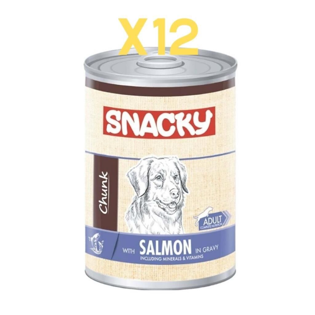 Snacky Chunk Soslu Kuzulu Yetişkin Köpek Konservesi 400 gr 12'li Paket