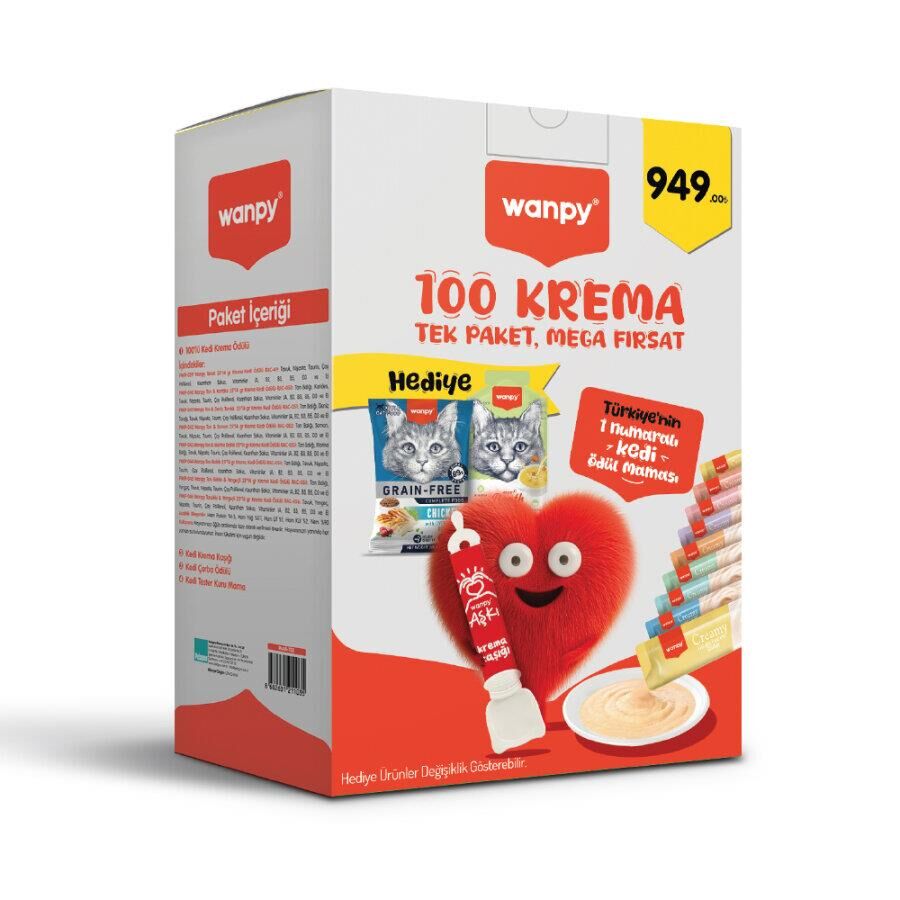 Wanpy Mega Krema Paket 100'lü ( 8 Çeşit Karışık)