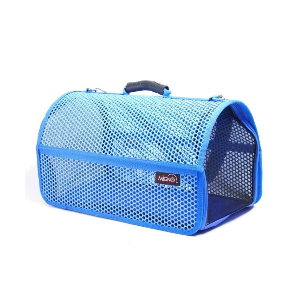 MİGNO FLYBAG Voyager Fileli Kedi Köpek Taşıma Çantası - Mavi