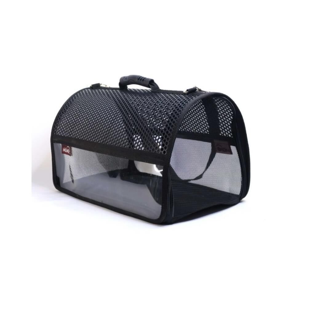 MİGNO FLYBAG Şeffaf Fileli Kedi Köpek Taşıma Çantası - Siyah