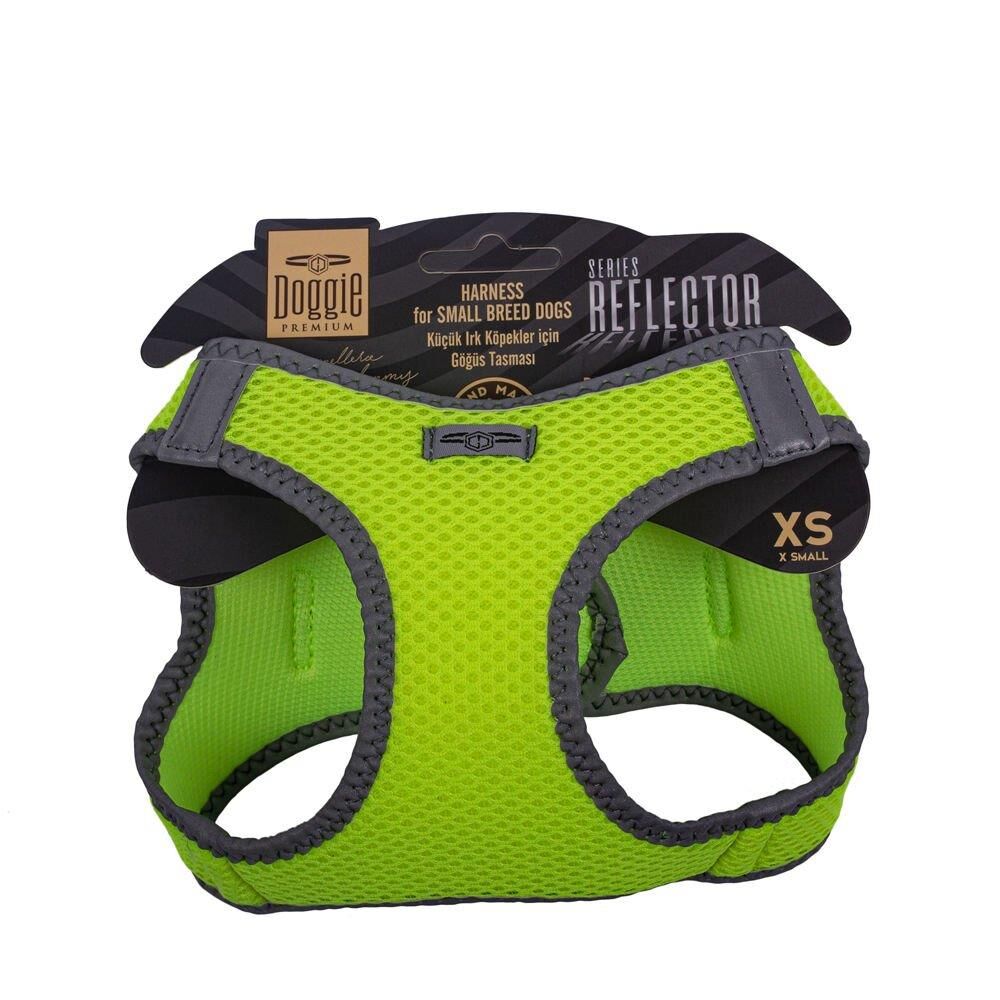Doggie Havalı Dokuma Reflektör Serisi Küçük Irk Göğüs Tasması Sarı Xs-30-34Cm