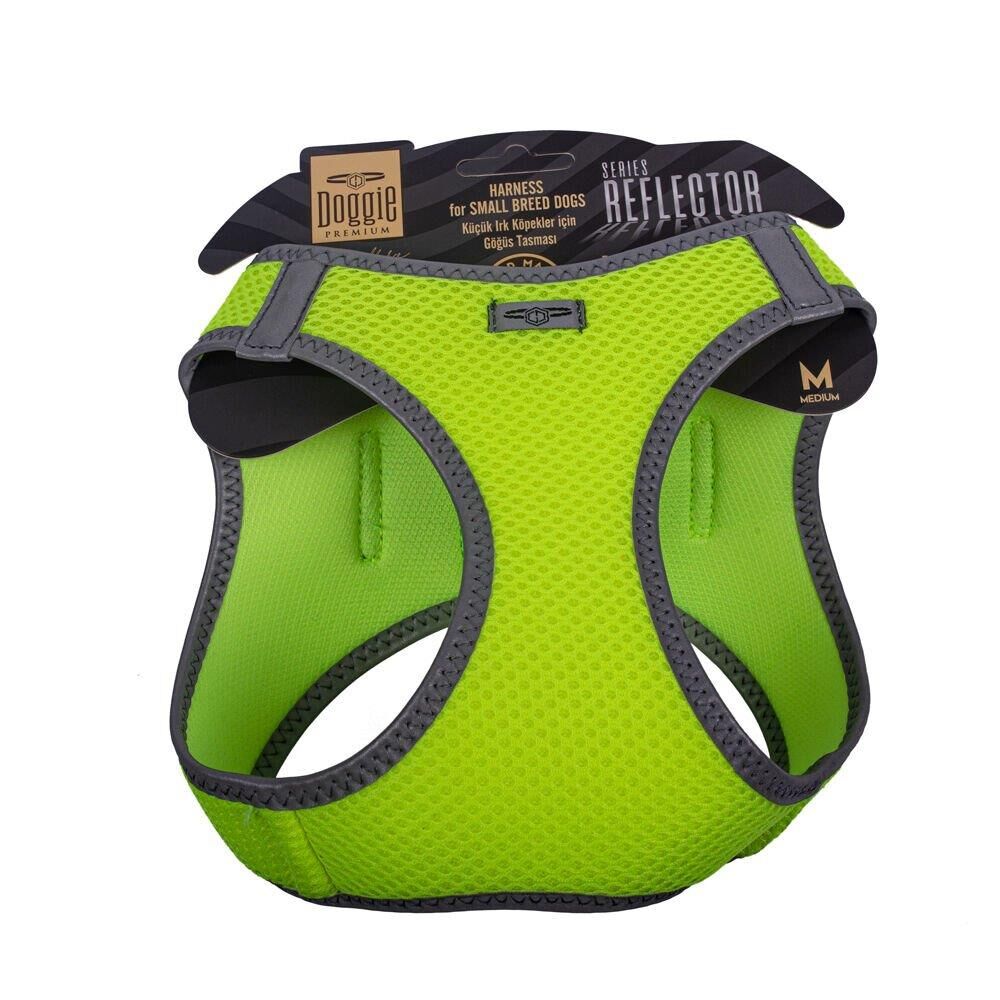 Doggie Havalı Dokuma Reflektör Serisi Küçük Irk Göğüs Tasması Sarı M-38-44Cm
