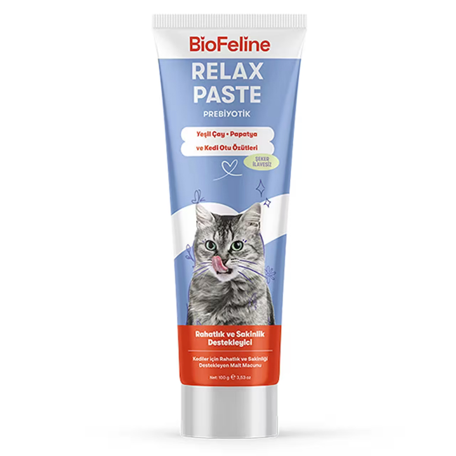 BioFeline Kediler İçin Sakinleştirici ve Stres Azaltıcı Relax Kedi Malt Macunu 100gr