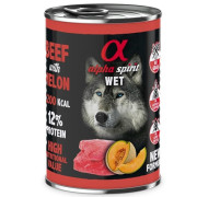 Alpha Spirit Sığır Etli (93) ve Kavunlu Tahılsız Yetişkin Köpek Konservesi 400 gr