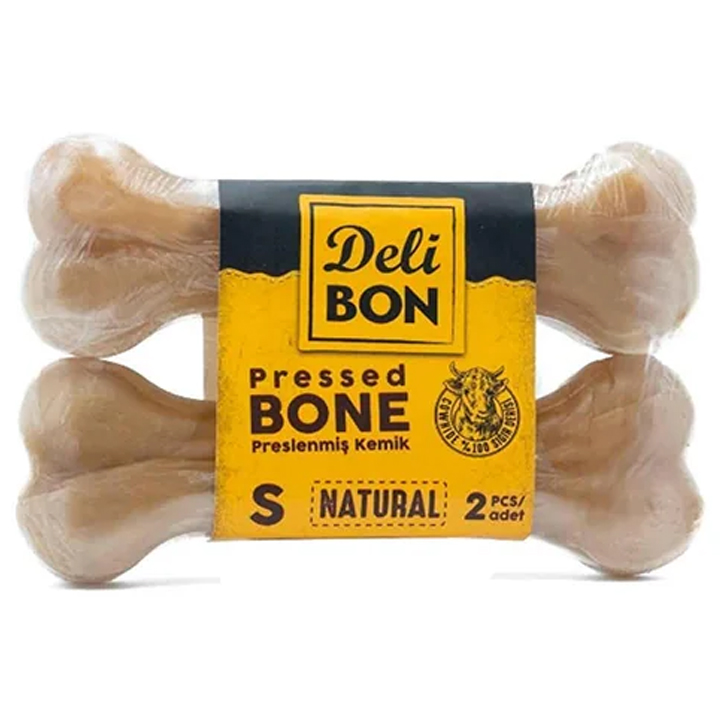 Delibon Small Naturel Press Kemik Köpek Ödülü 2'li 12cm