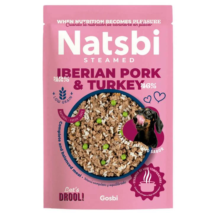 Natsbi Steamed Iberian Pork & Turkey 200 g İber Domuzlu ve Hindili Köpek Yaş Maması