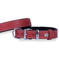 Doggie Yumuşak Dokulu Pati Desenli Köpek Boyun Tasması Kırmızı 3,5x47-55cm