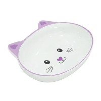 EuroCat Melamin Mama Kabı Kedi Suratı Şeklinde Mor 300 Ml