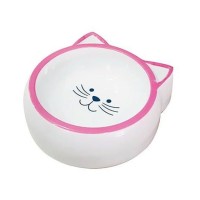 EuroCat Melamin Kedi Mama Kabı Kedi Şeklinde Pembe 210ml