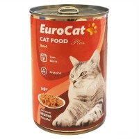 EuroCat Kedi Konservesi Biftekli 415 Gr