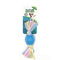 Eurodog Diş İpli Kauçuk Top Yavru Köpek Oyuncağı Mavi 17 cm