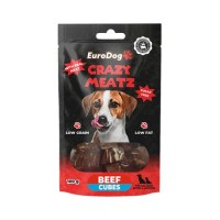 EuroDog Crazy Meatz Biftekli Küp Şekersiz Köpek Ödül Maması 100gr