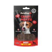 EuroDog Crazy Meatz Biftekli Çubuk Şekersiz Köpek Ödül Maması 100gr