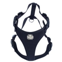 Doggie Hava Alabilen Soft Dokulu Köpek Göğüs Tasması Siyah XXLarge