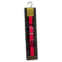Cattie Elastik Dokumadan El Yapımı Kedi Boyun Tasması Pembe 1x20-30 Cm