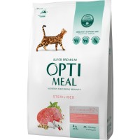 OptiMeal Düşük Tahıllı Dana Etli Kısırlaştırılmış Kedi Maması 4 KG