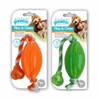 Pawise Rugby Toplu Dental Diş İpi Köpek Oyuncağı 40cm (Karışık Renkli)