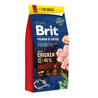 Brit Premium Natura Tavuklu Büyük Irk Yetişkin Köpek Maması 15kg + 3kg Bonus Paket