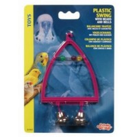 Living World Kuş için Plastik Zilli Tünek