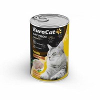 EuroCat Tavuk Parça Etli Yetişkin Kedi Konservesi 400 Gr